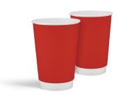 Paper white cup double-layer Soft touch "Red" 340 ml